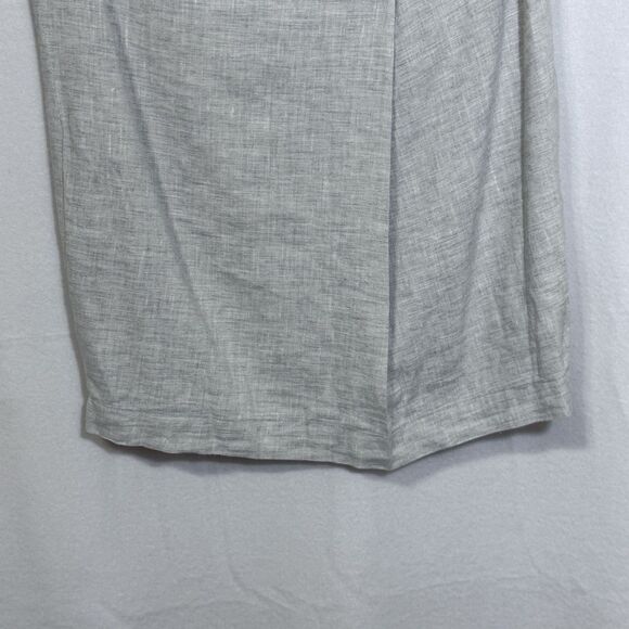 Koch Grey Linen Blend Boho Embroidered Trim Boxy Cap Sleeve Mini Dress Size XS - Picture 8 of 10